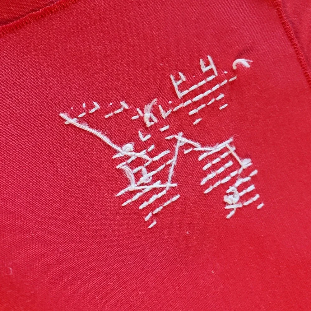 Vintage Red Cloth Napkins Set of 8‎ red Cross Stitch Embroidery 15.5